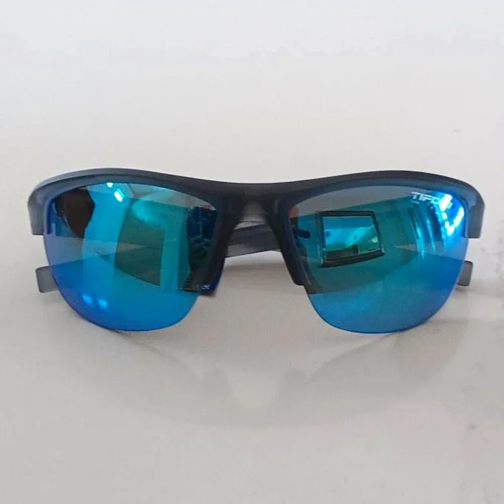 TIFOSI Sunglasses Kids STRIKEOUT Blue Mirror Lens Gray Frame NEW